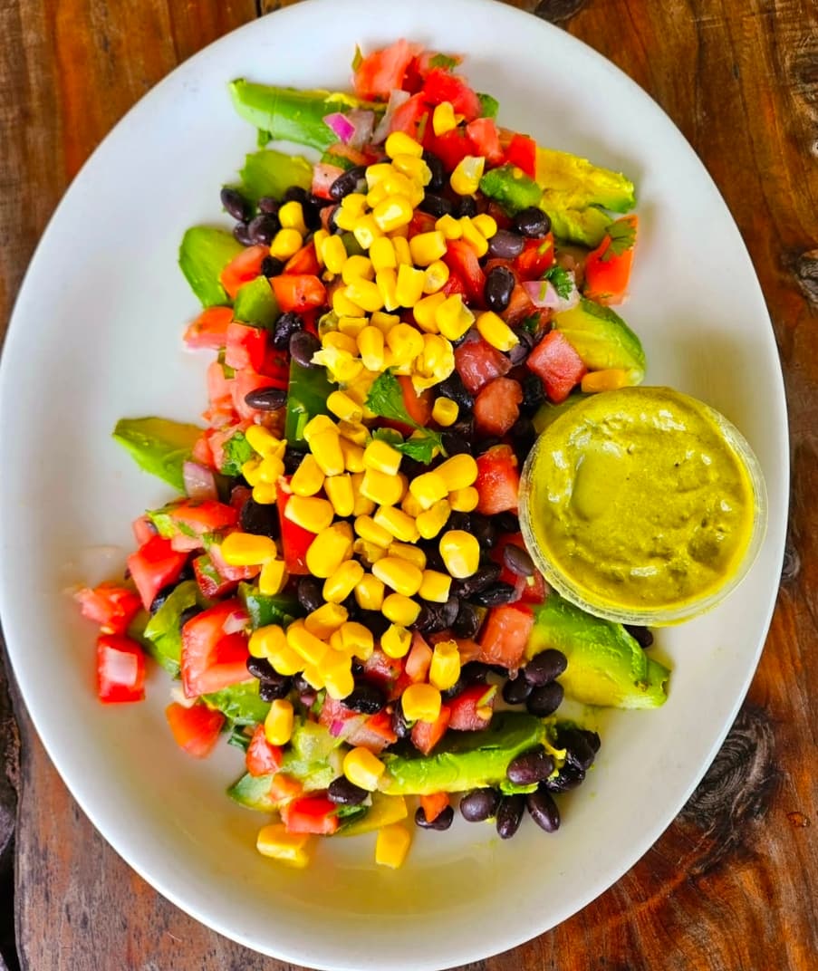 Avocado black bean corn salad